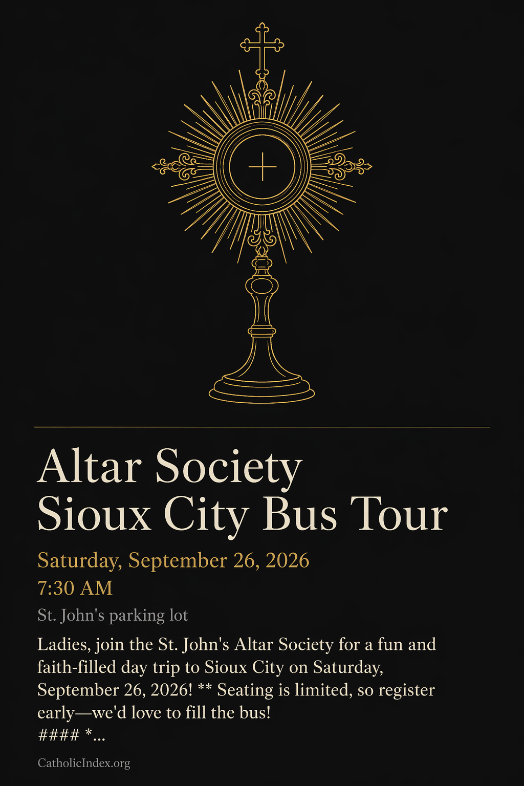 Altar Society Sioux City Bus Tour