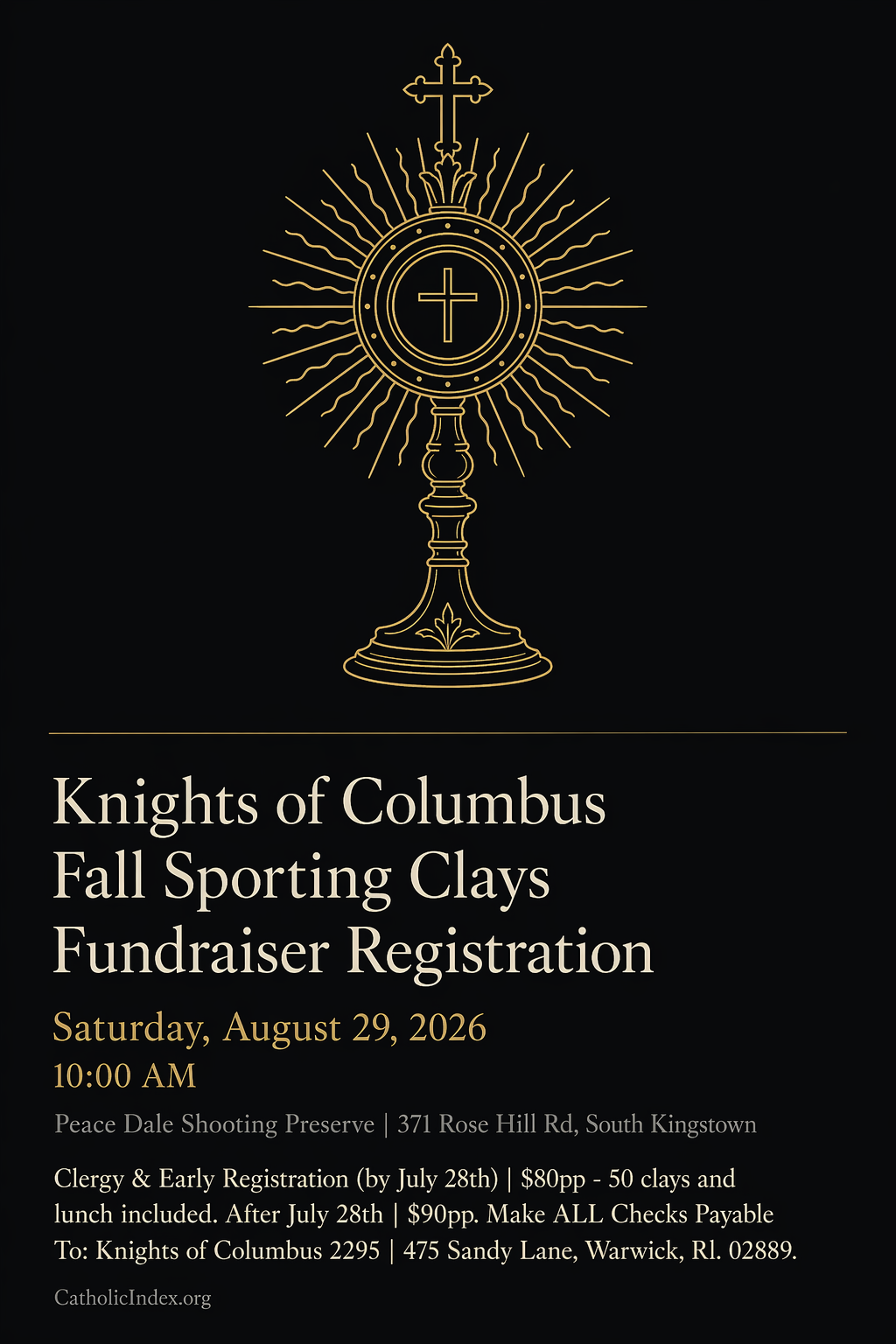 Knights of Columbus Fall Sporting Clays Fundraiser Registration