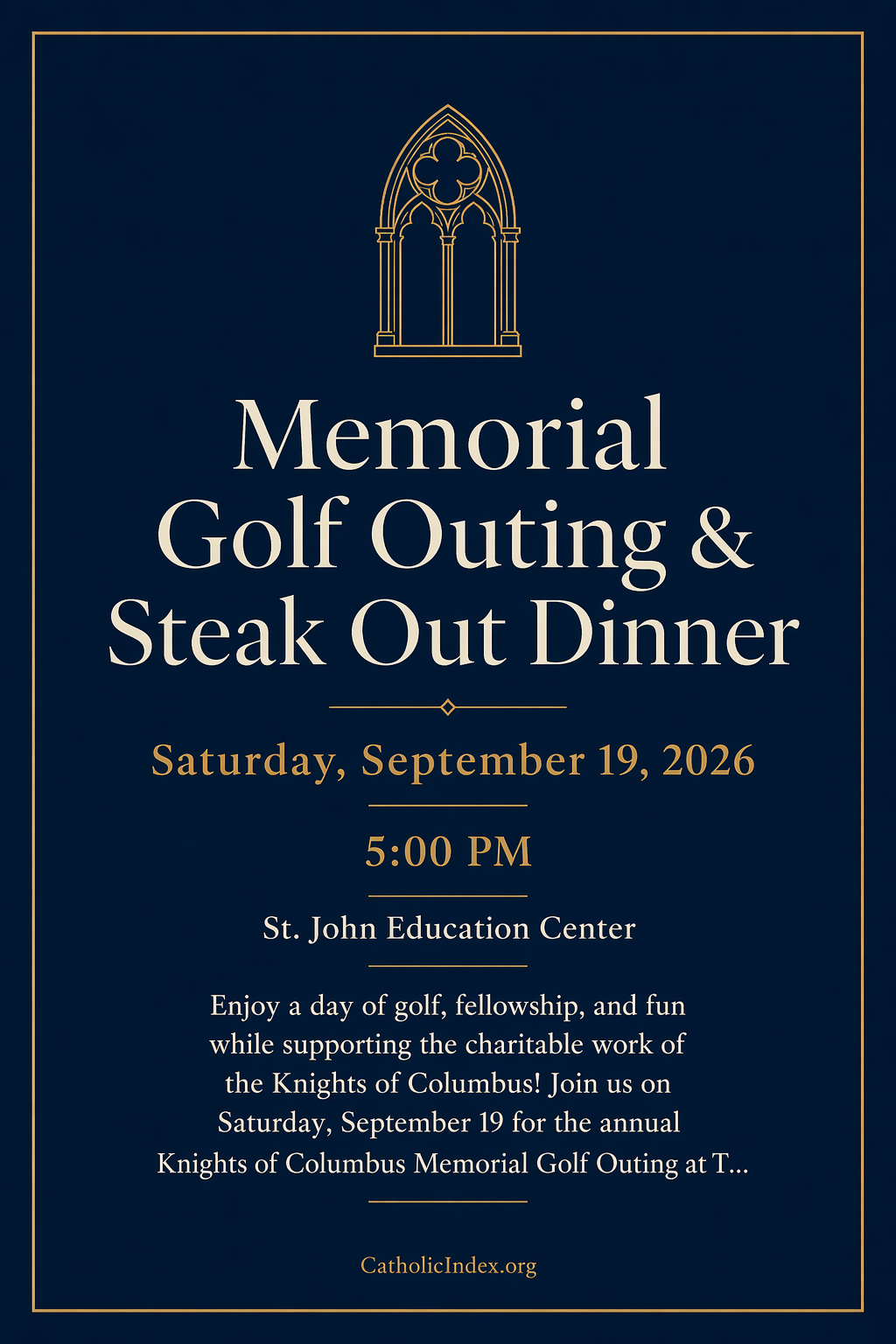 Memorial Golf Outing & Steak Out Dinner