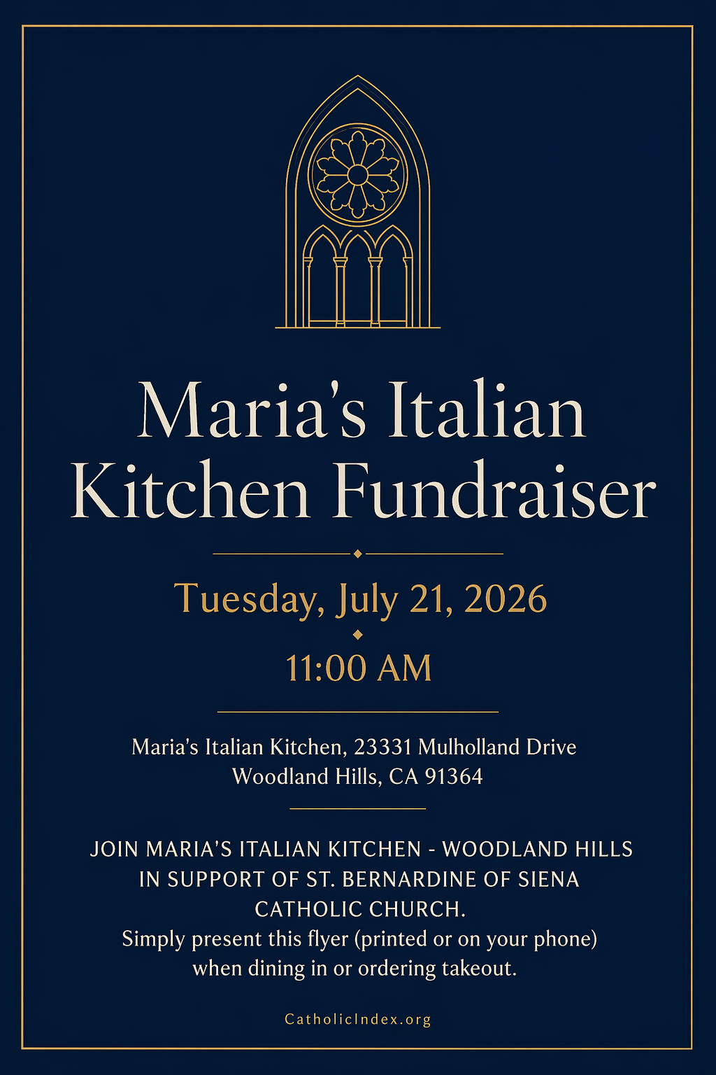 Maria's Italian Kitchen Fundraiser