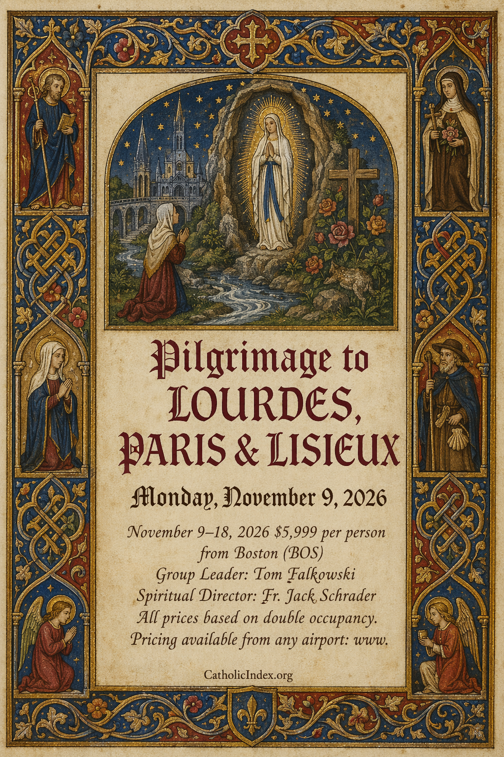 Pilgrimage to LOURDES, PARIS & LISIEUX