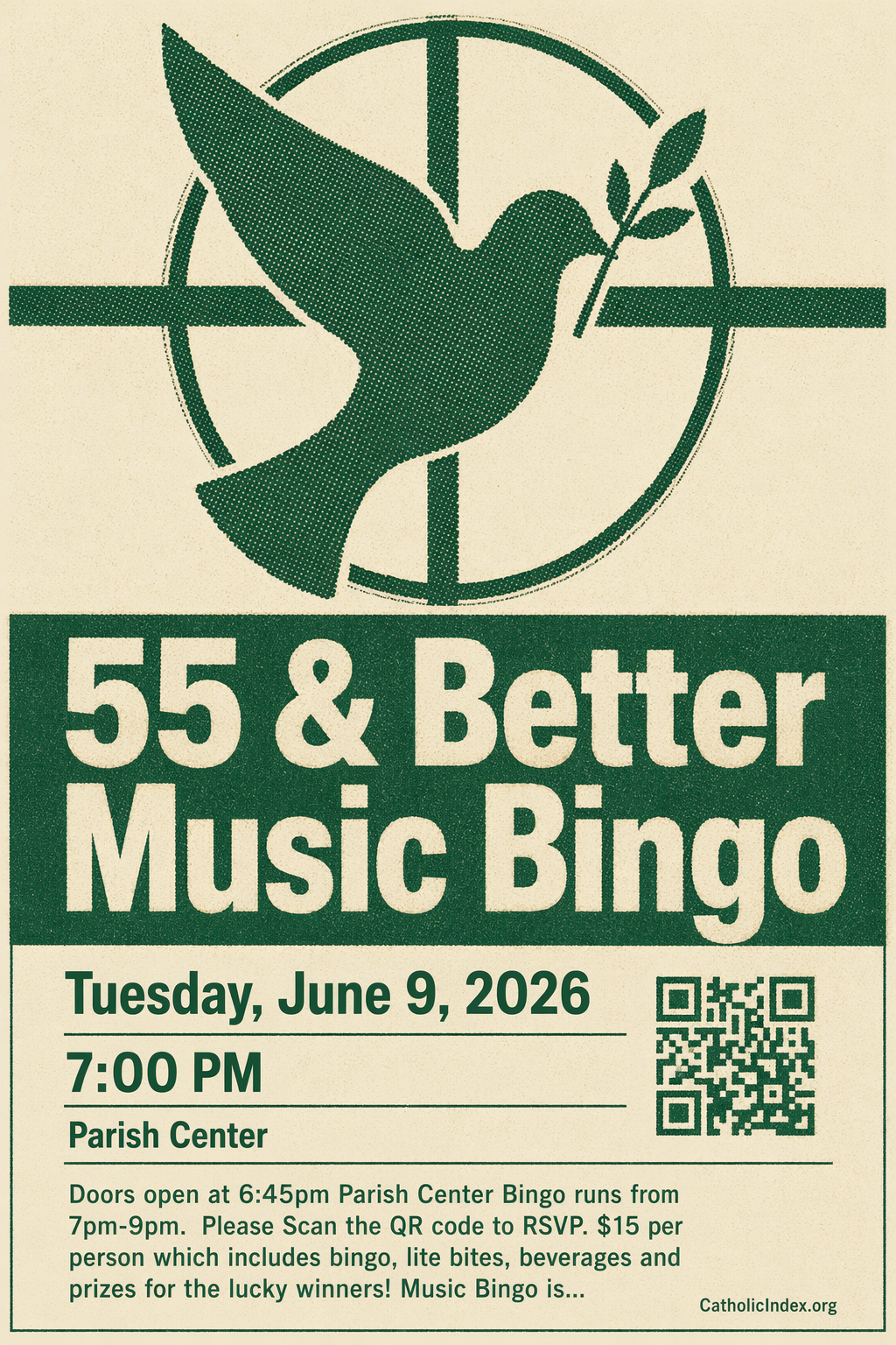 55 & Better Music Bingo