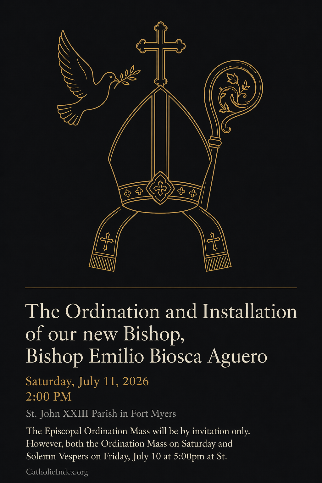 The Ordination and Installation of our new Bishop, Bishop Emilio Biosca Aguero