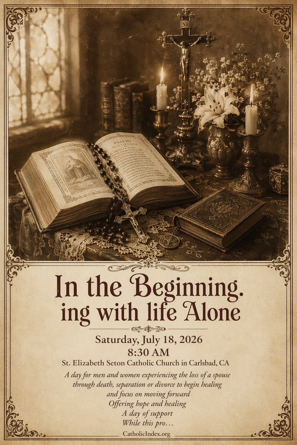 In the Beginning. ing with life Alone