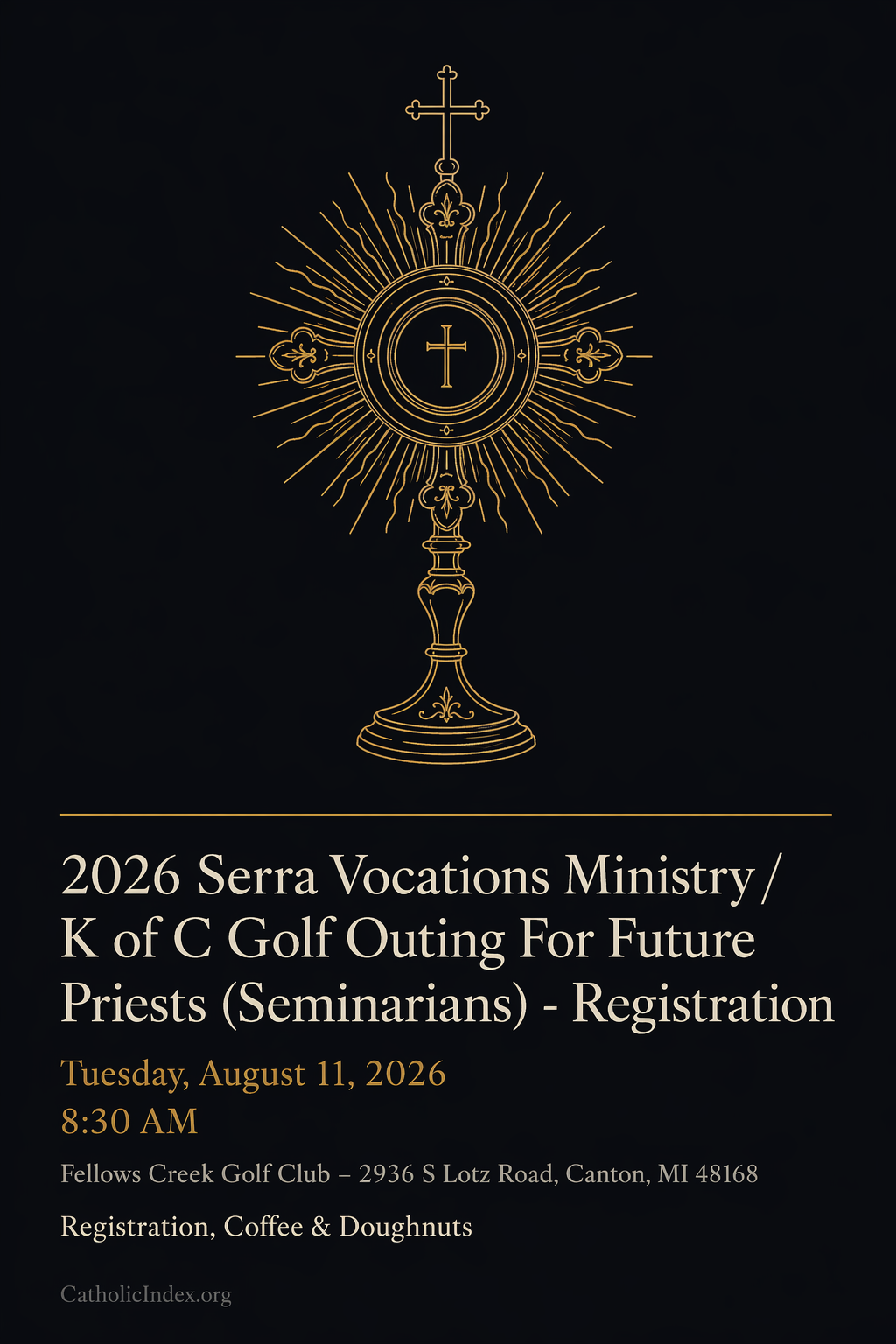 2026 Serra Vocations Ministry / K of C Golf Outing For Future Priests (Seminarians) - Registration