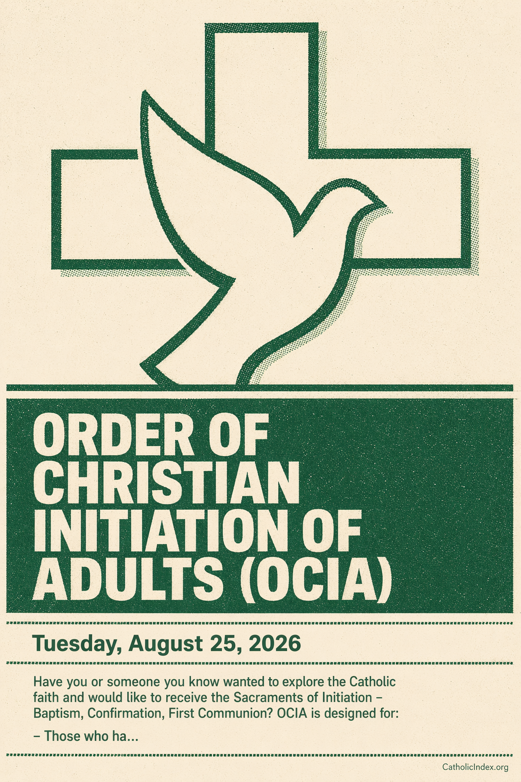 ORDER OF CHRISTIAN INITIATION OF ADULTS (OCIA)